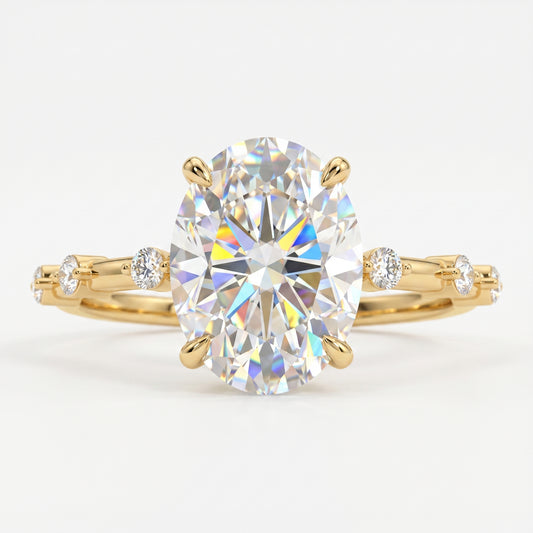2.00ct Oval Cut Moissanite Engagement Ring