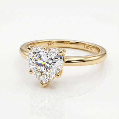 2.00 Ct Heart Cut Moissanite Solitaire Ring