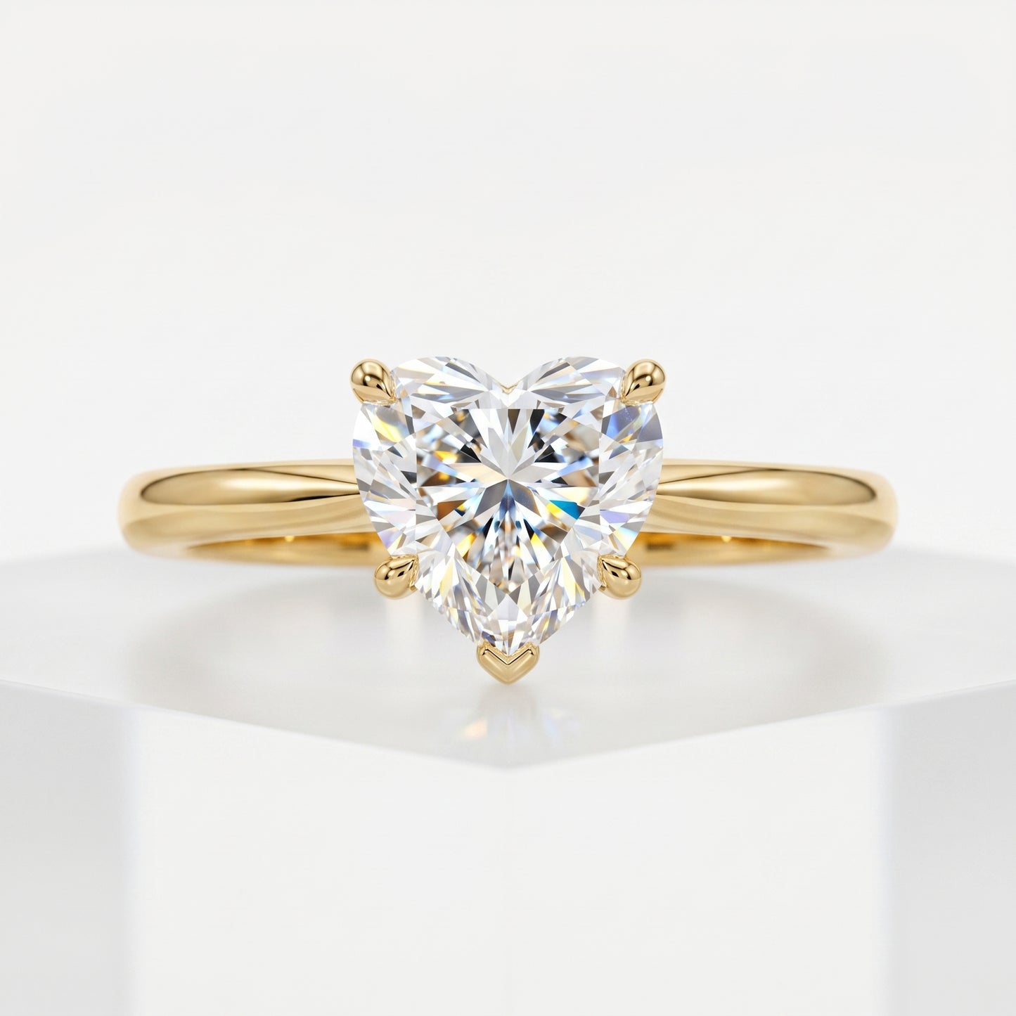 2.00 Ct Heart Cut Moissanite Solitaire Ring