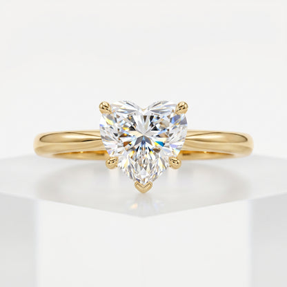2.00 Ct Heart Cut Moissanite Solitaire Ring