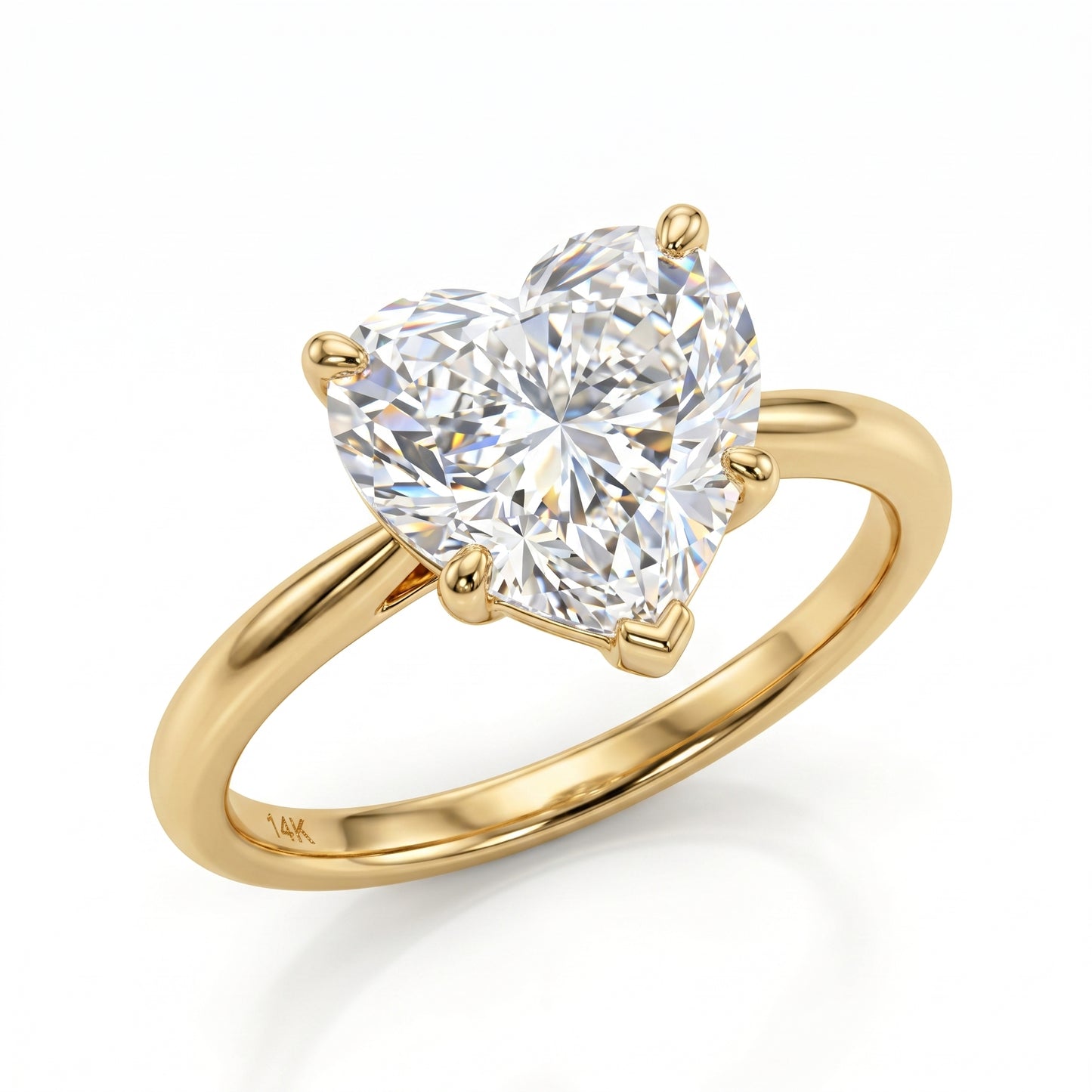 2.00 Ct Heart Cut Moissanite Solitaire Ring