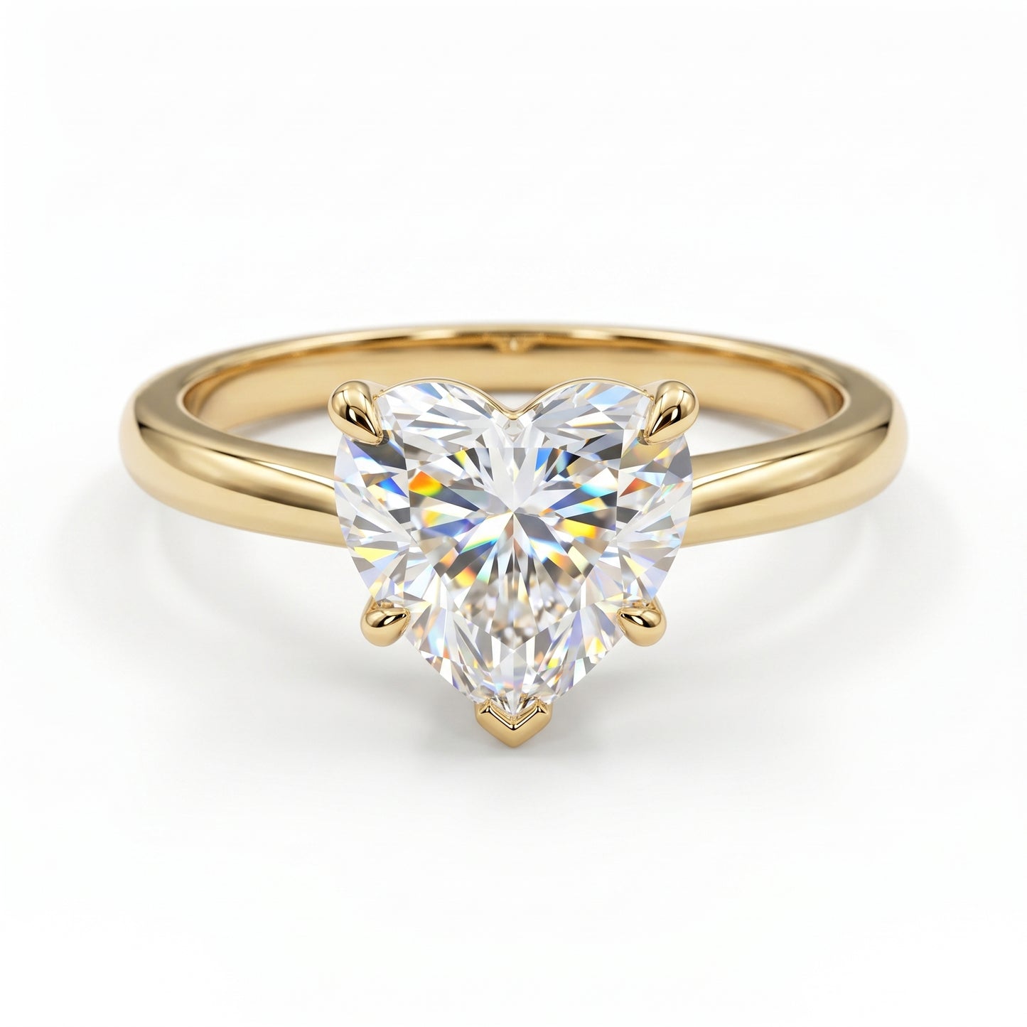 2.00 Ct Heart Cut Moissanite Solitaire Ring