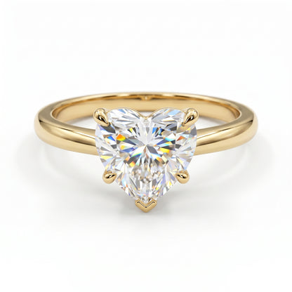 2.00 Ct Heart Cut Moissanite Solitaire Ring