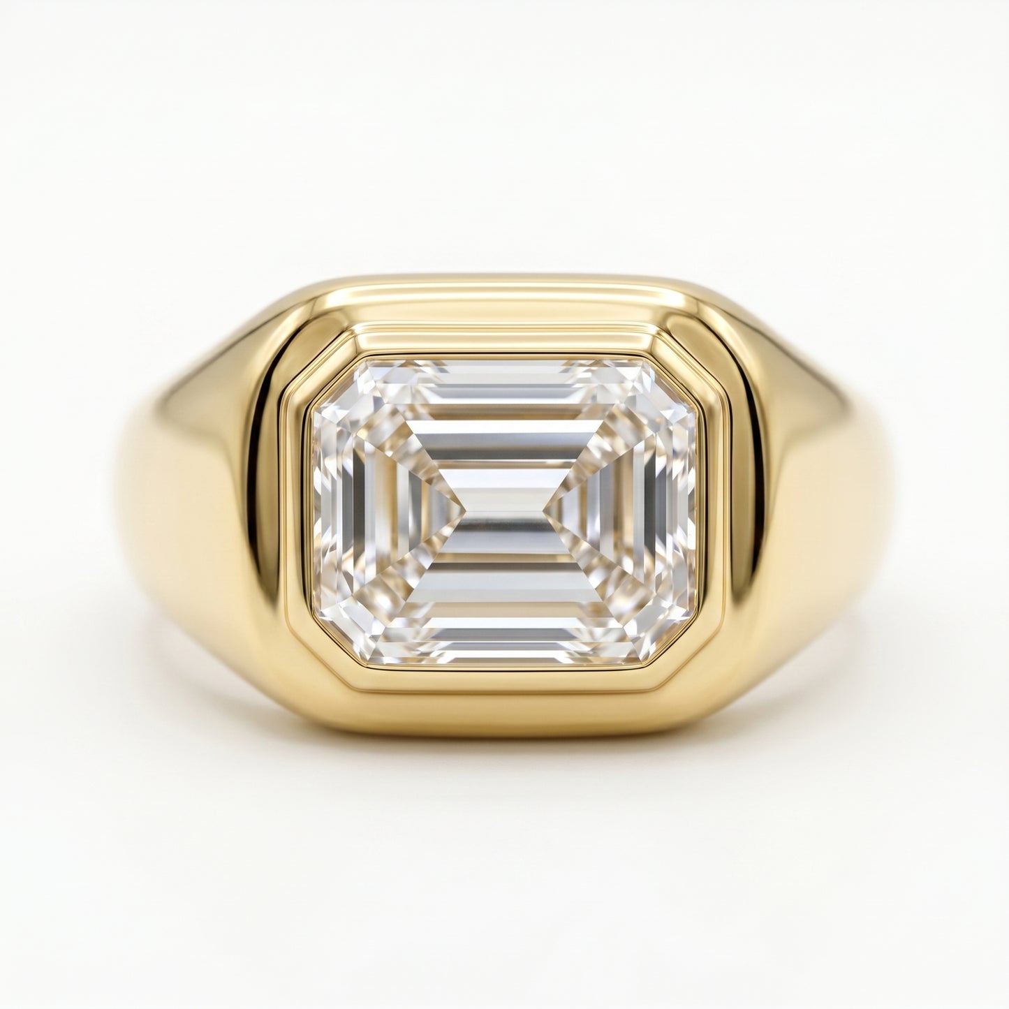 3.00tw Emerald Cut Moissanite Solitaire Ring