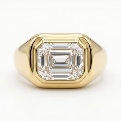 3.00tw Emerald Cut Moissanite Solitaire Ring