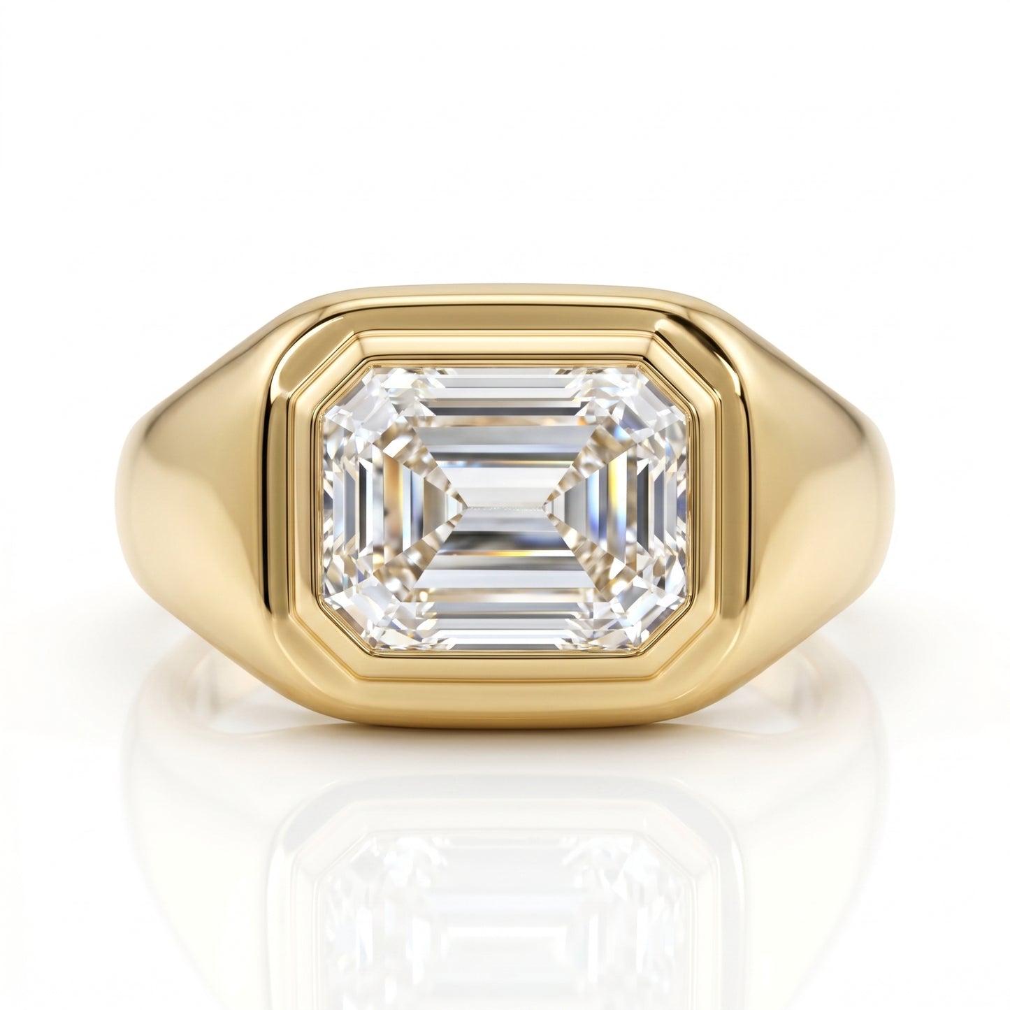 3.00tw Emerald Cut Moissanite Solitaire Ring