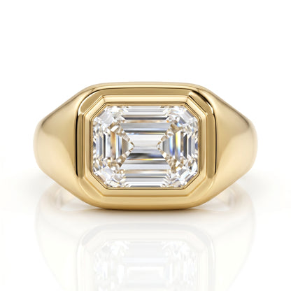 3.00tw Emerald Cut Moissanite Solitaire Ring