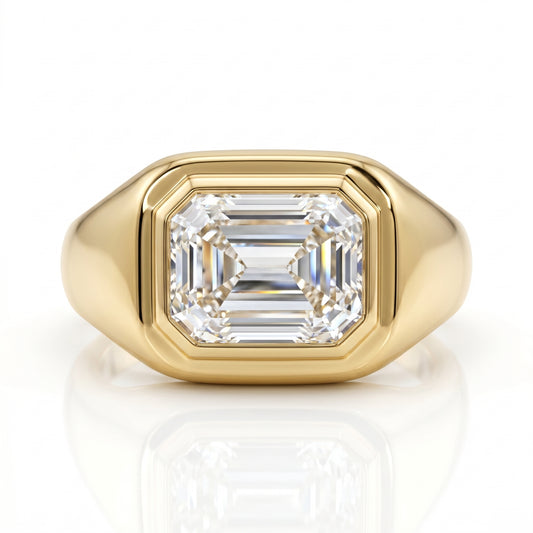 3.00tw Emerald Cut Moissanite Solitaire Ring