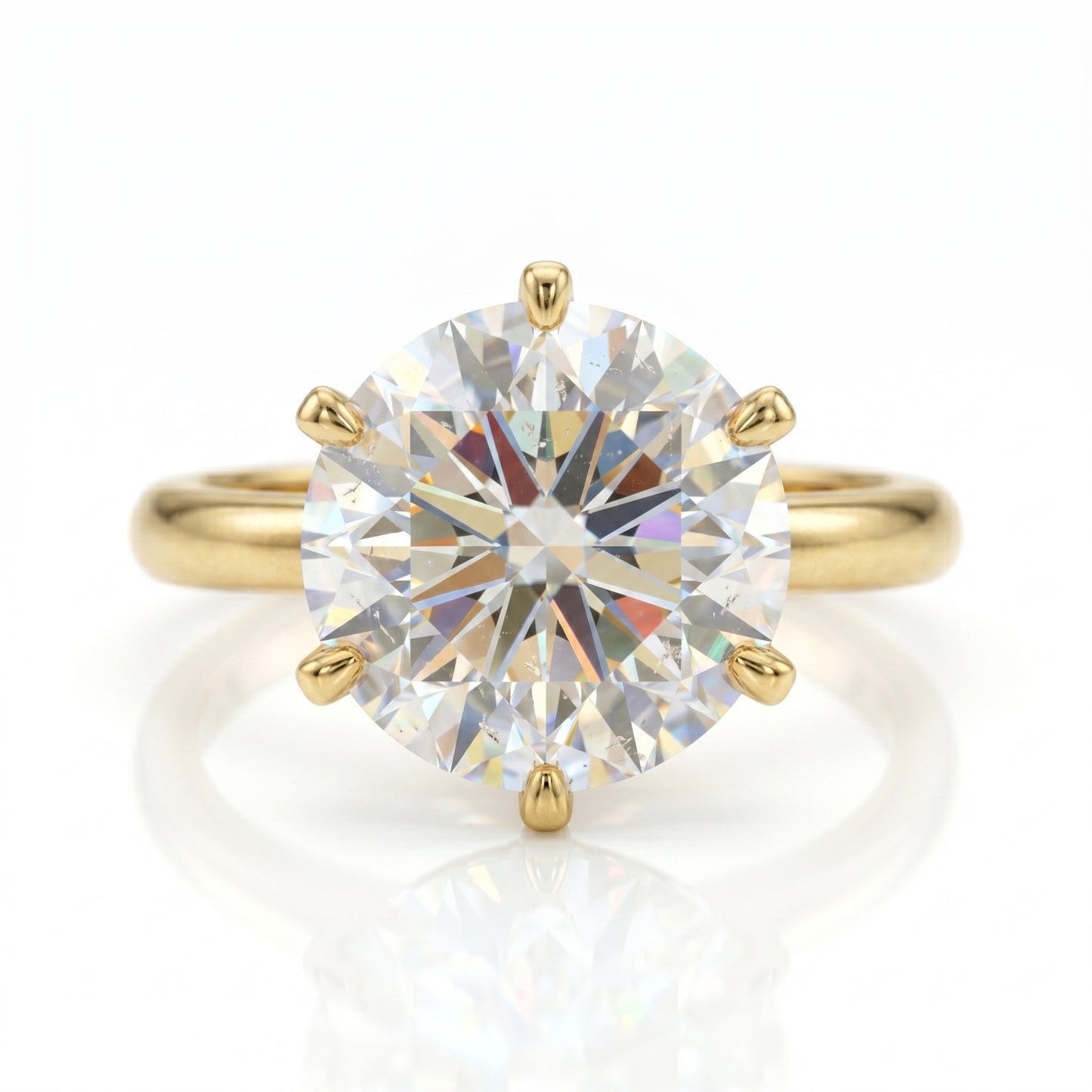 3.00ct Round cut moissanite engagement ring