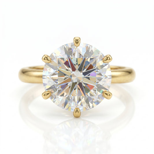 3.00ct Round cut moissanite engagement ring