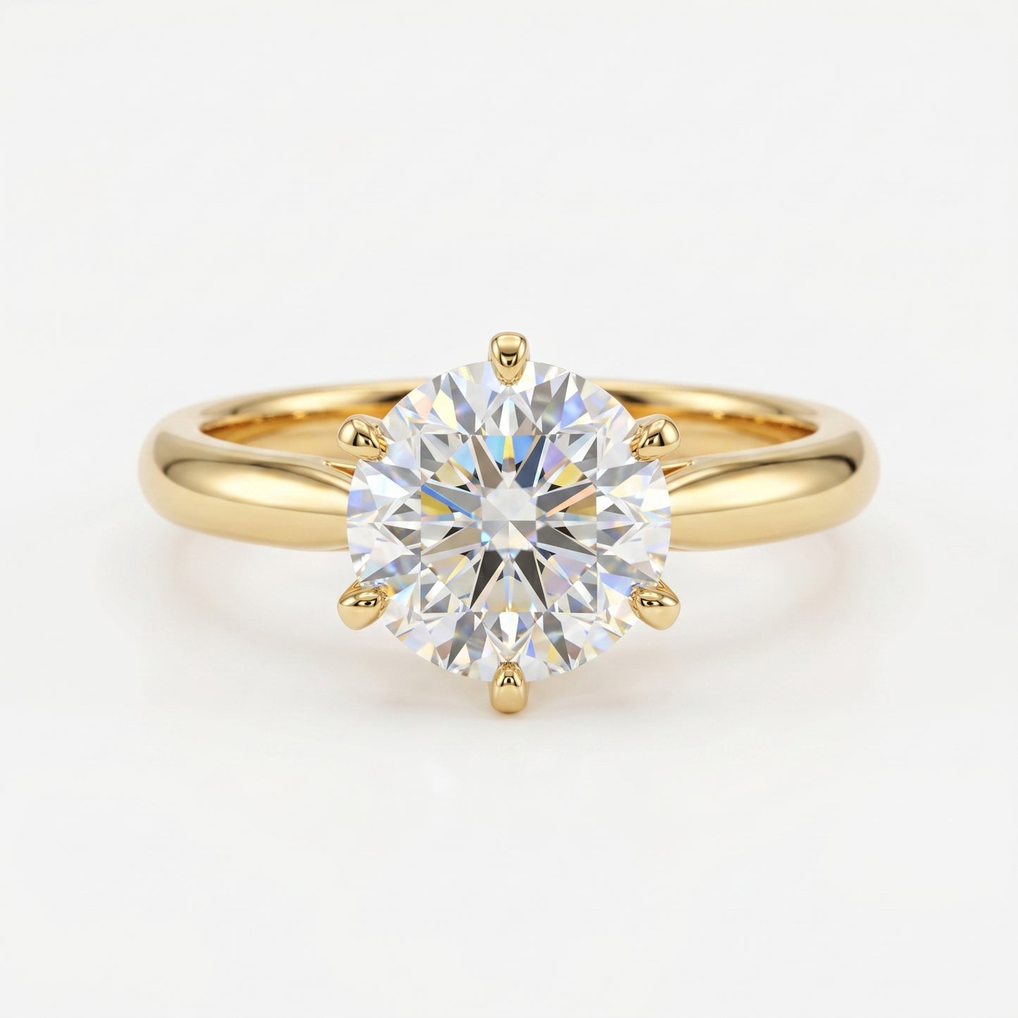 3.00ct Round cut moissanite engagement ring