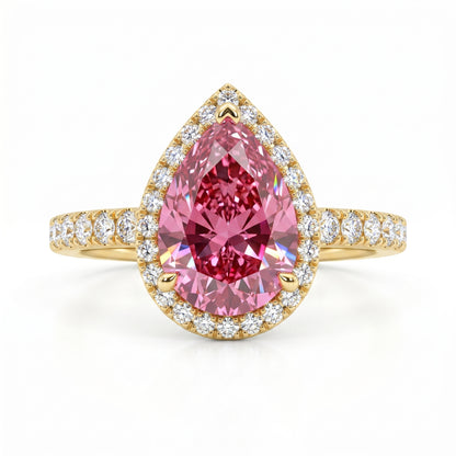 2.00ct Pink Pear shaped engagement ring