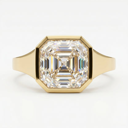 4CT Asscher Cut Moissanite Engagement Ring