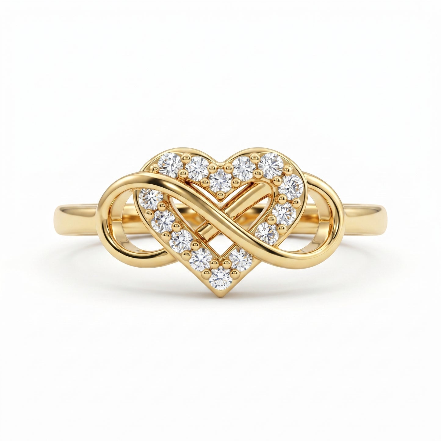 Heart Shape Diamond Ring / Promise Ring / 14k Gold Stackable Ring