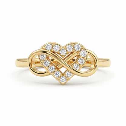 Heart Shape Diamond Ring / Promise Ring / 14k Gold Stackable Ring