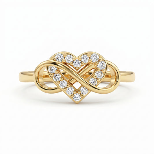 Heart Shape Diamond Ring / Promise Ring / 14k Gold Stackable Ring
