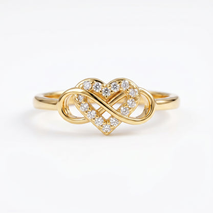 Heart Shape Diamond Ring / Promise Ring / 14k Gold Stackable Ring