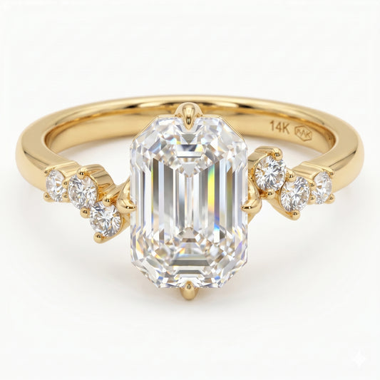 2.00Ct Emerald Cut Solitaire Engagement Ring