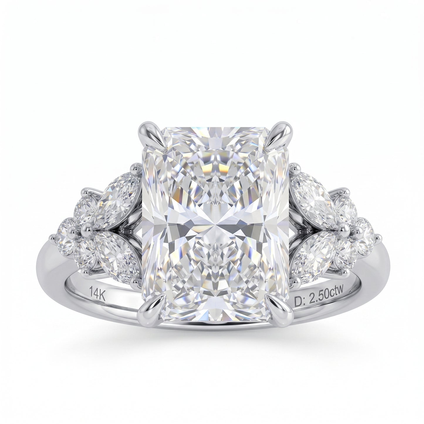 2.50 Ct Radiant Cut Lab-Grown Diamond Engagement Ring