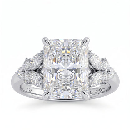 2.50 Ct Radiant Cut Lab-Grown Diamond Engagement Ring