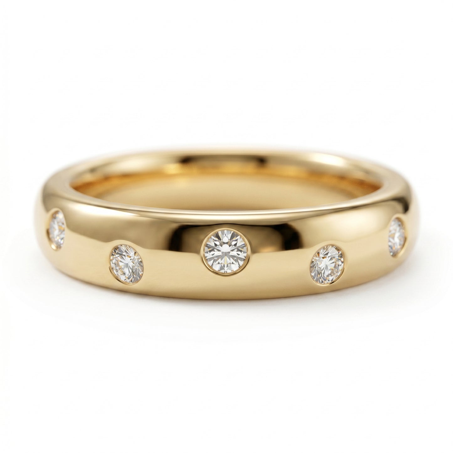 0.380ct Lab Grown Diamond Wedding Band, Flush Set Diamond Ring