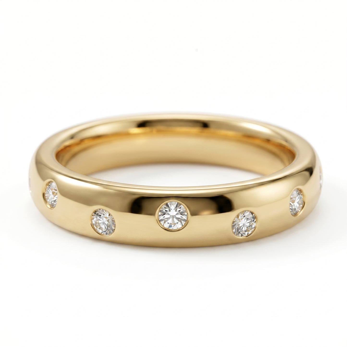 0.380ct Lab Grown Diamond Wedding Band, Flush Set Diamond Ring
