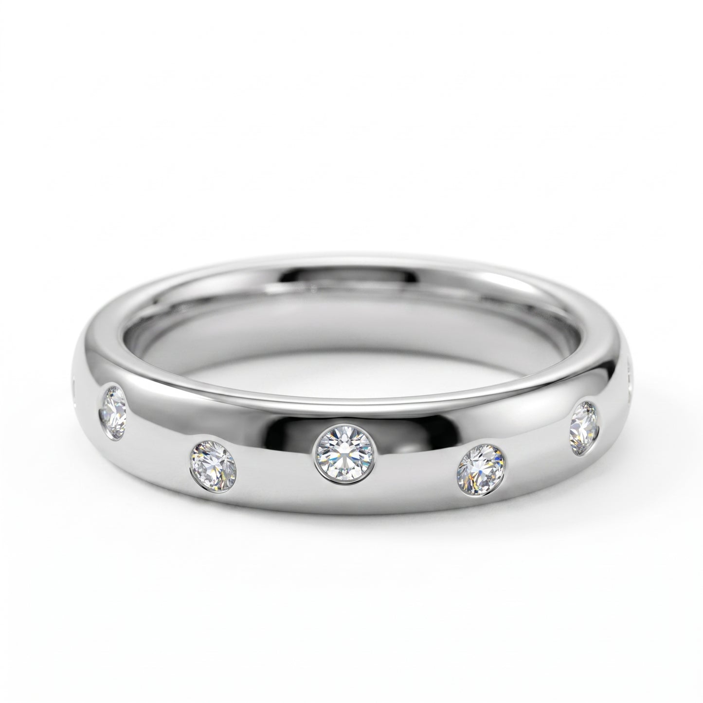 0.380ct Lab Grown Diamond Wedding Band, Flush Set Diamond Ring