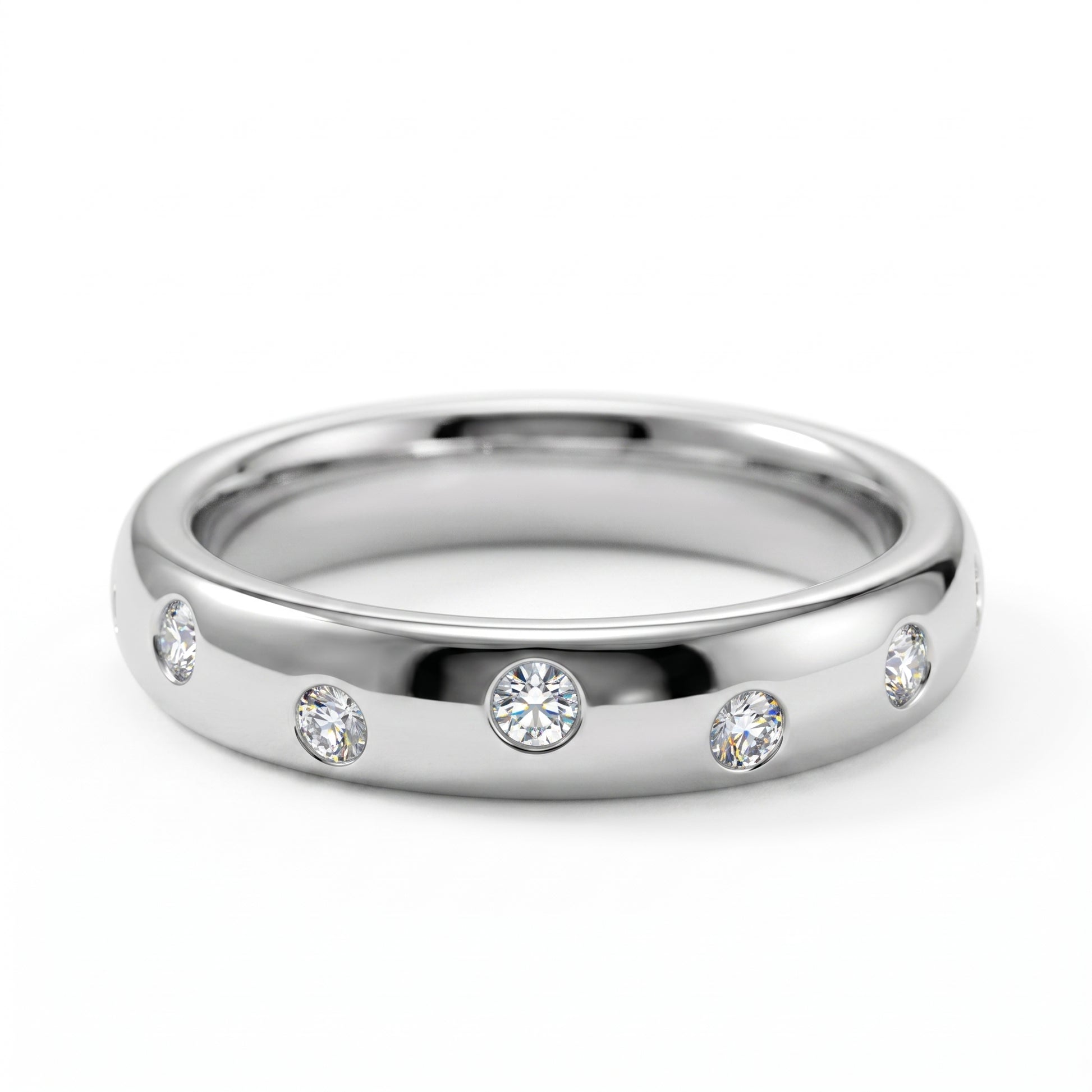 flush set diamond engagement ring​

