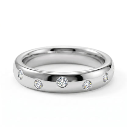 0.380ct Lab Grown Diamond Wedding Band, Flush Set Diamond Ring