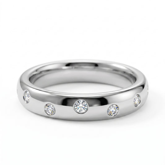 flush set diamond engagement ring​

