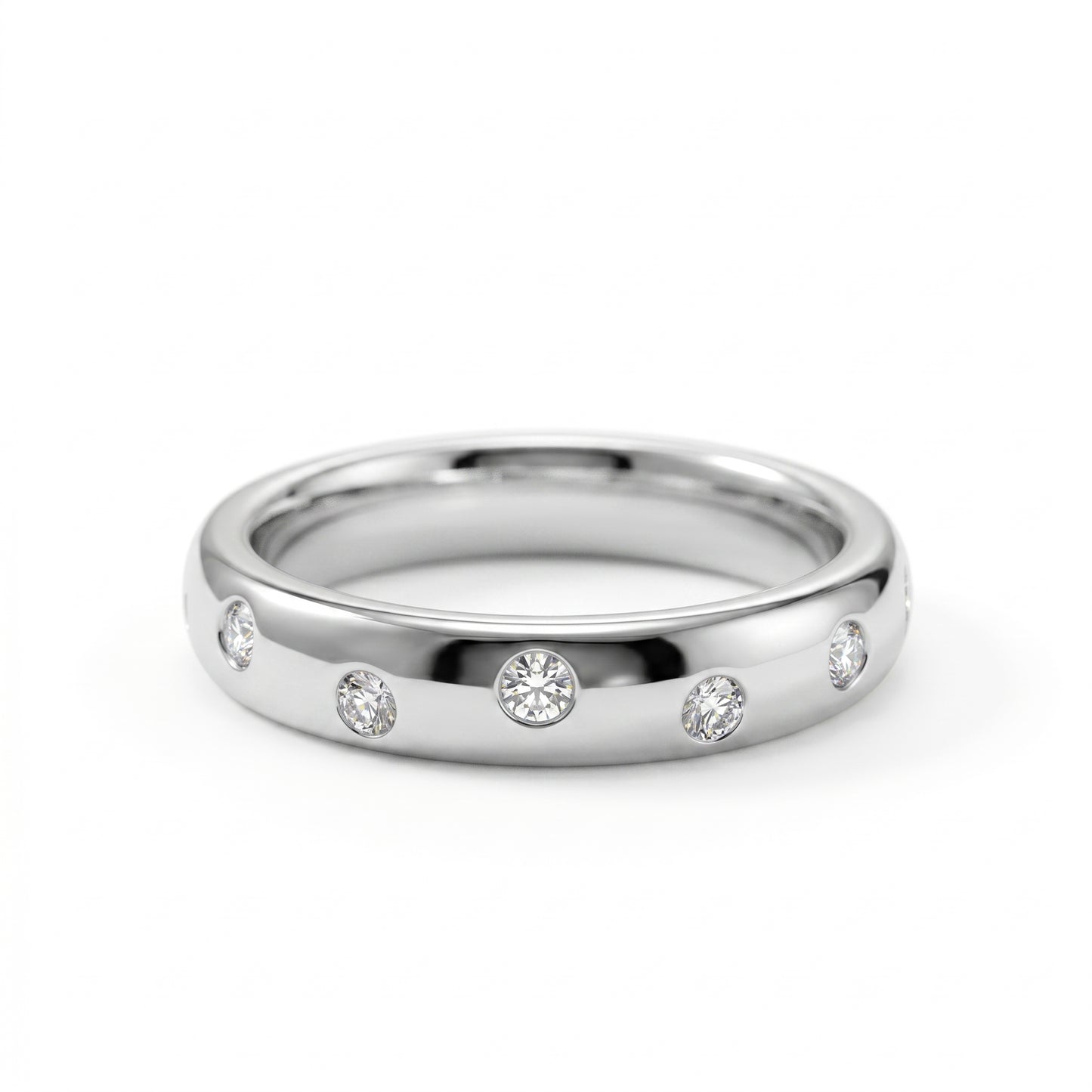 0.380ct Lab Grown Diamond Wedding Band, Flush Set Diamond Ring