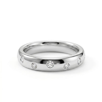 0.380ct Lab Grown Diamond Wedding Band, Flush Set Diamond Ring