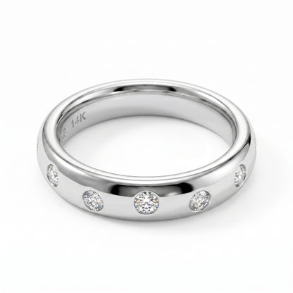 0.380ct Lab Grown Diamond Wedding Band, Flush Set Diamond Ring