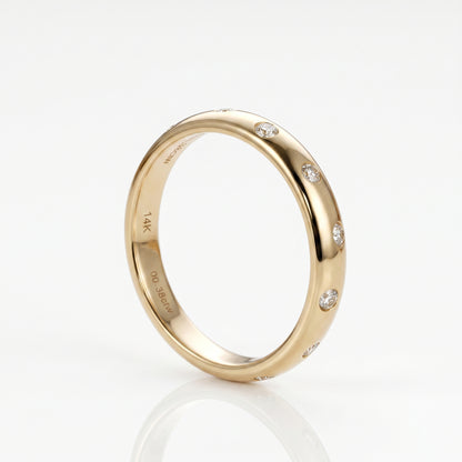 0.380ct Lab Grown Diamond Wedding Band, Flush Set Diamond Ring