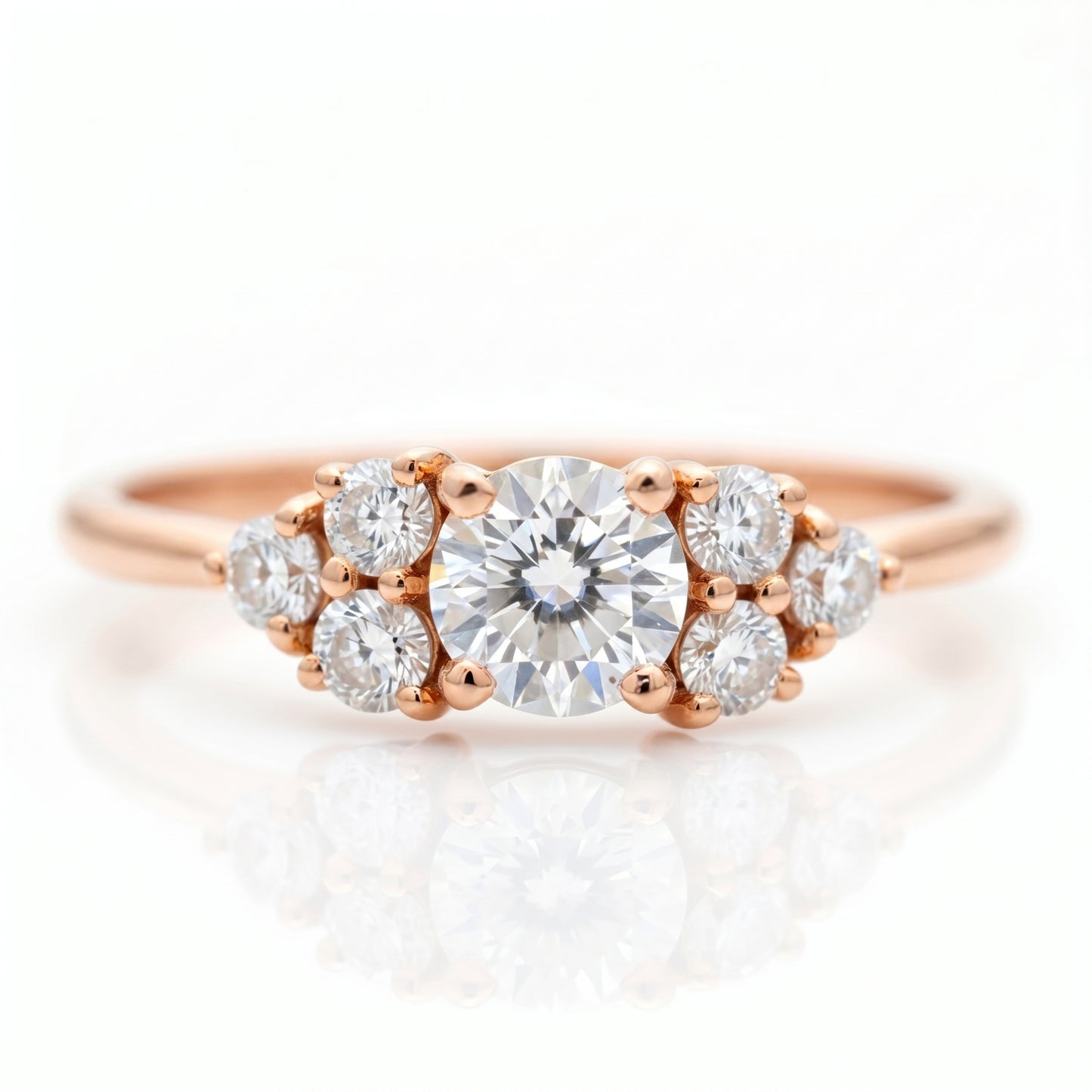 1.30 Ct Round Cluster Lab Grown Diamond Engagement Ring
