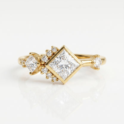 1.05 Ct Princess Cut Lab Grown Diamond Engagement Ring