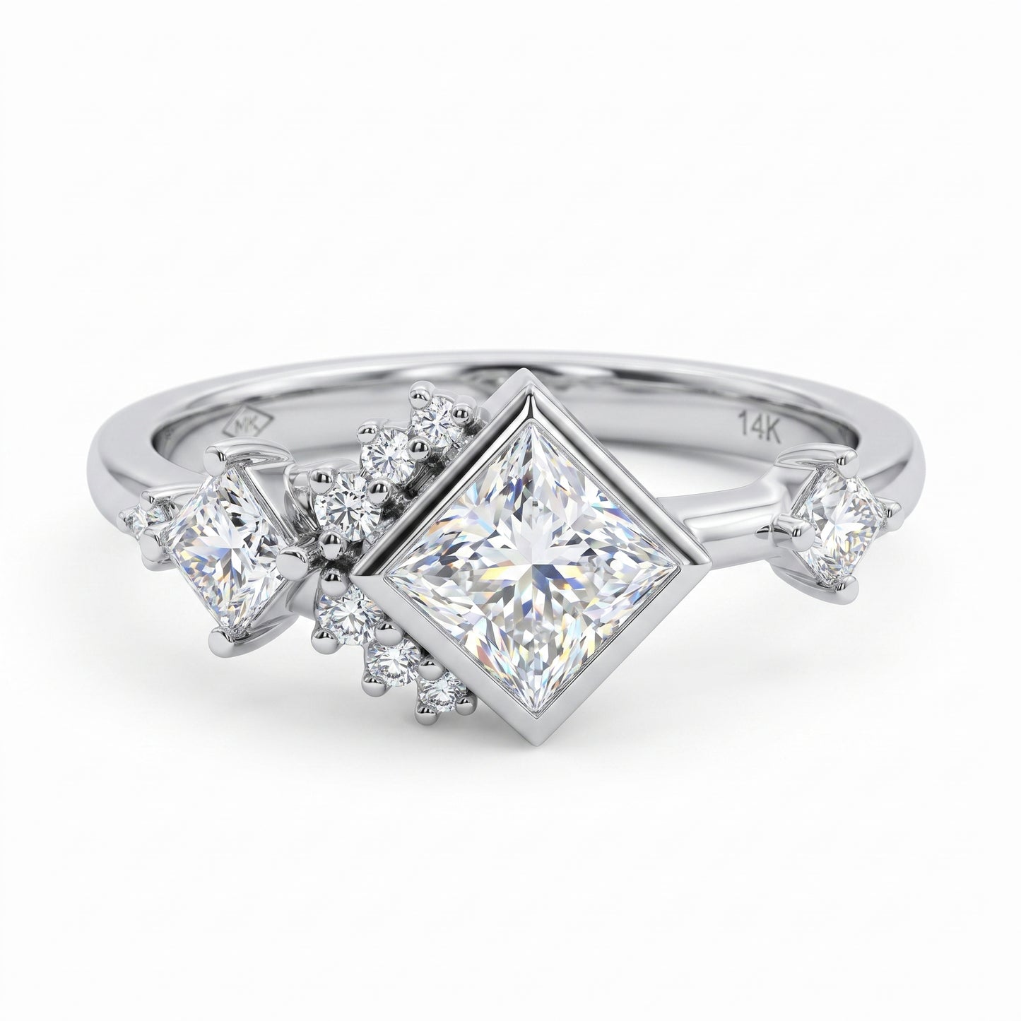 1.05 Ct Princess Cut Lab Grown Diamond Engagement Ring