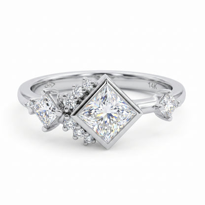 1.05 Ct Princess Cut Lab Grown Diamond Engagement Ring