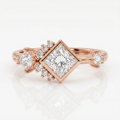 1.05 Ct Princess Cut Lab Grown Diamond Engagement Ring