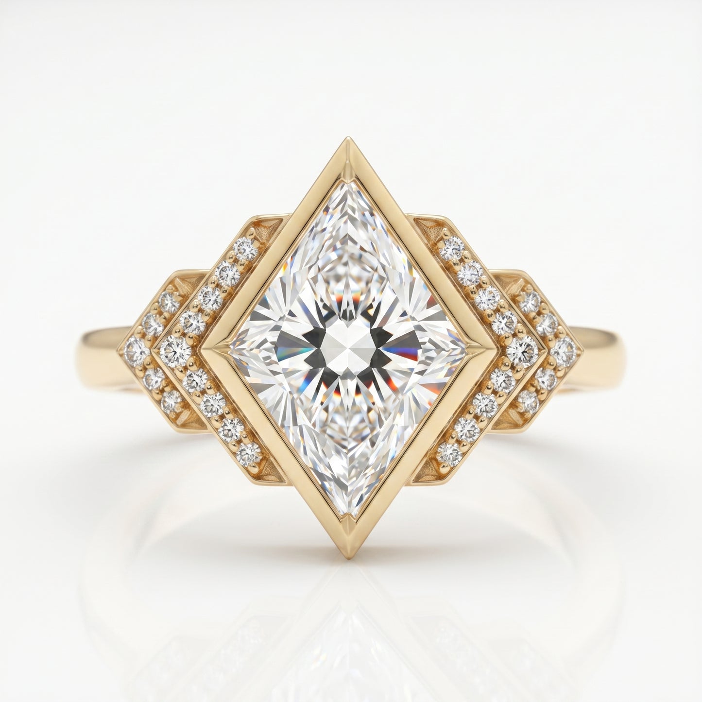 3.30 Ct Kite Cut Lab Grown Diamond Engagement Ring
