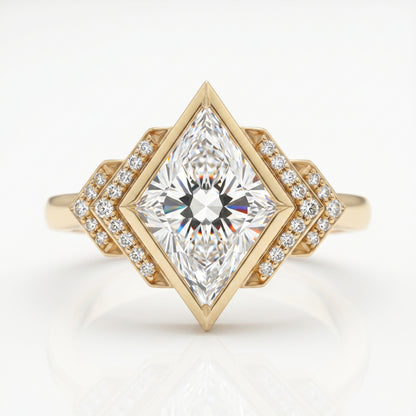3.30 Ct Kite Cut Lab Grown Diamond Engagement Ring