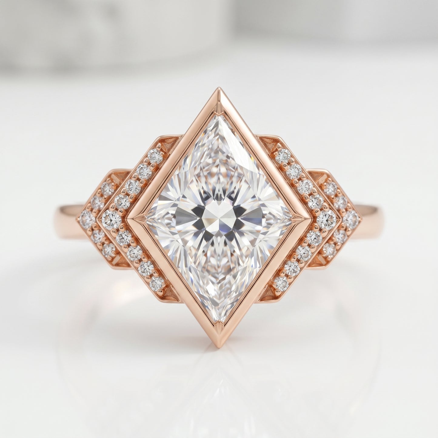 3.30 Ct Kite Cut Lab Grown Diamond Engagement Ring