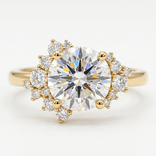2.40 ct Round Cut Lab-Grown Diamond Halo Engagement Ring