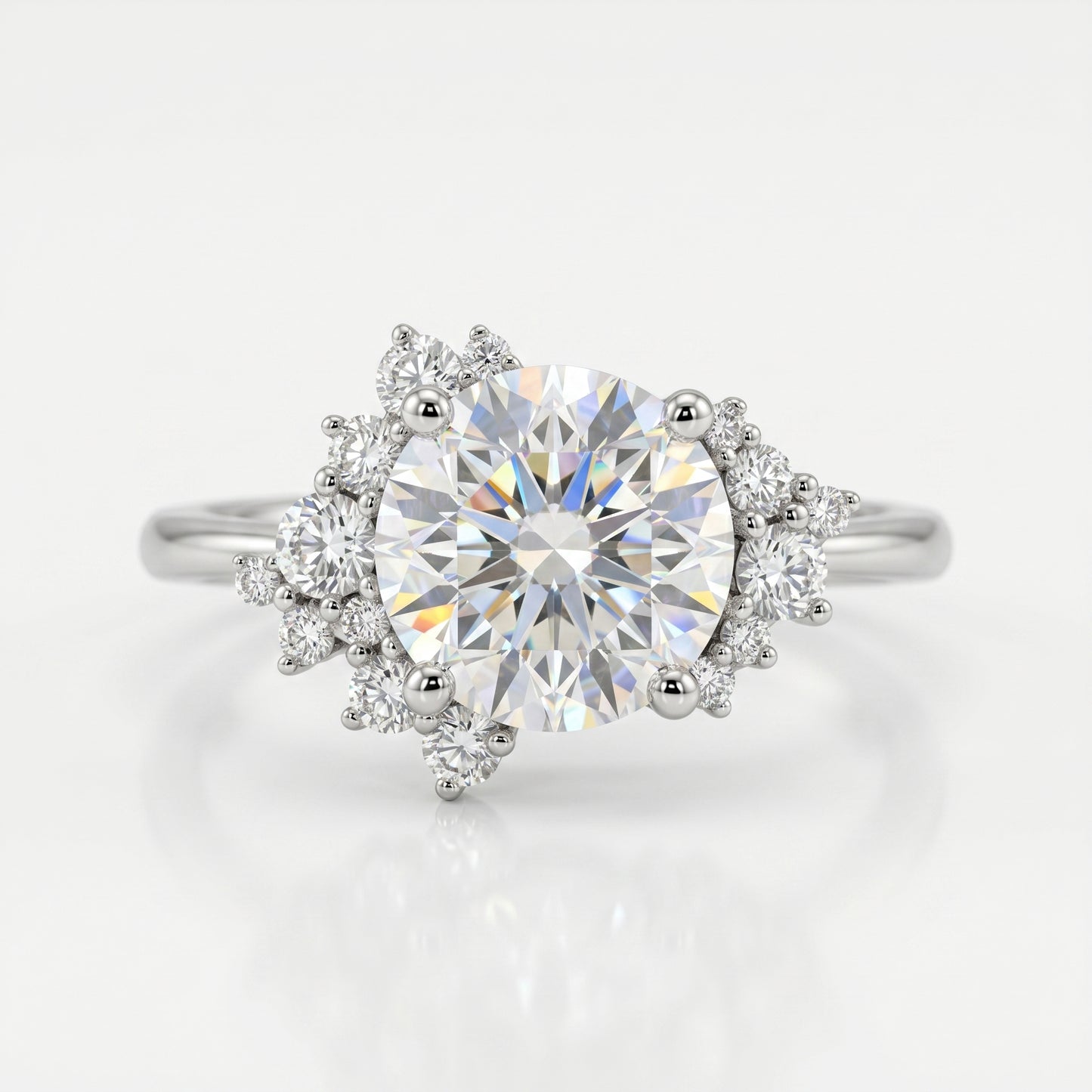 2.40 ct Round Cut Lab-Grown Diamond Halo Engagement Ring