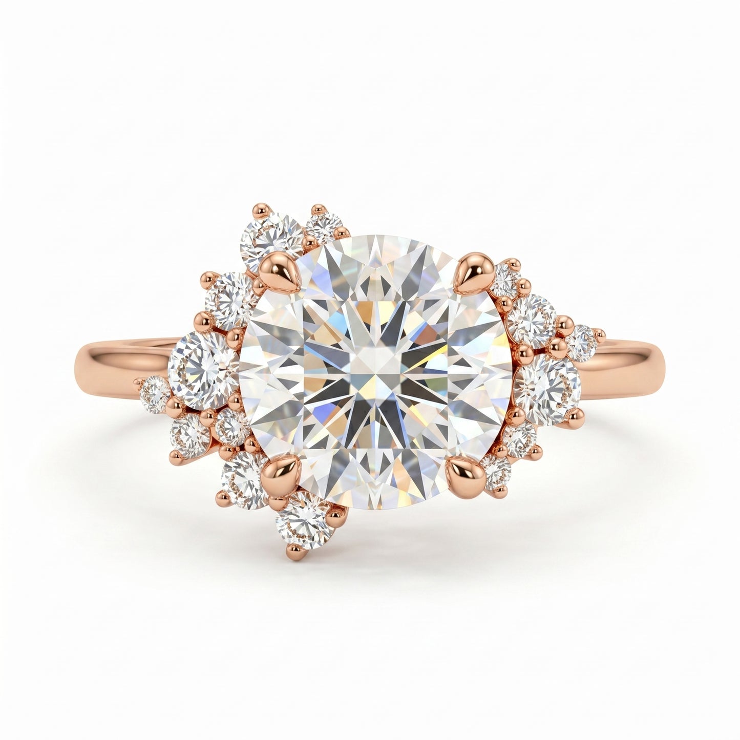 2.40 ct Round Cut Lab-Grown Diamond Halo Engagement Ring