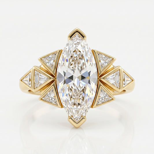 4.180ct Marquise Cut Lab-Grown Diamond Engagement Ring