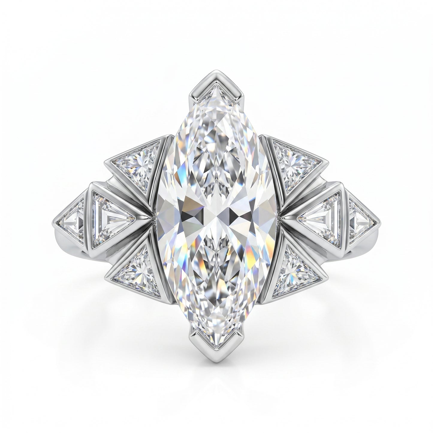 4.180ct Marquise Cut Lab-Grown Diamond Engagement Ring