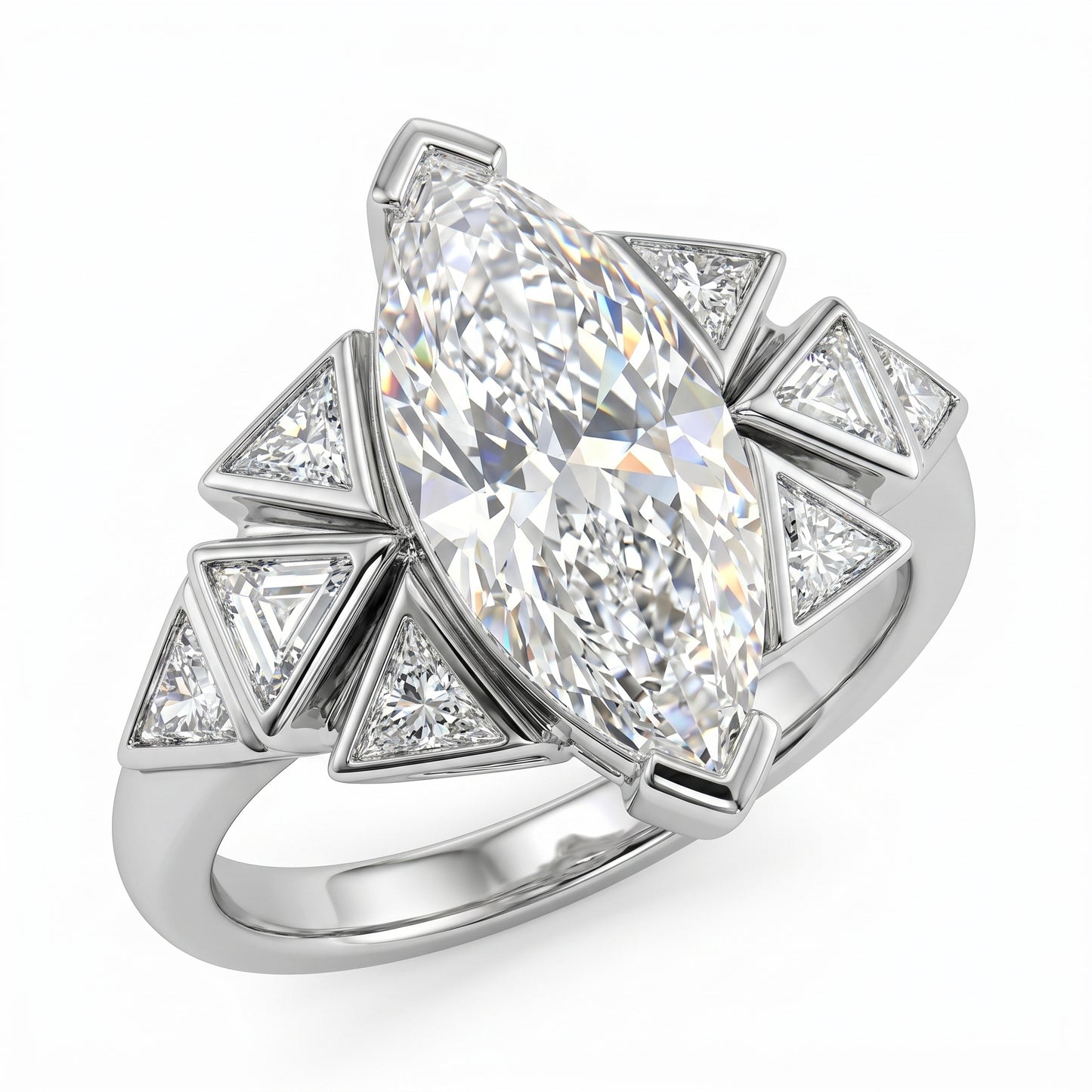 4.180ct Marquise Cut Lab-Grown Diamond Engagement Ring