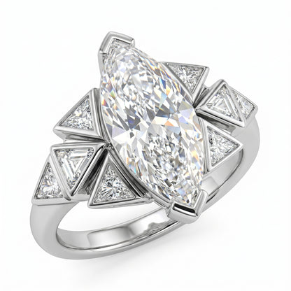 4.180ct Marquise Cut Lab-Grown Diamond Engagement Ring
