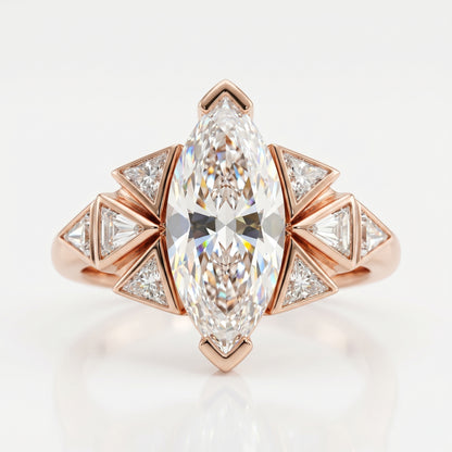 4.180ct Marquise Cut Lab-Grown Diamond Engagement Ring